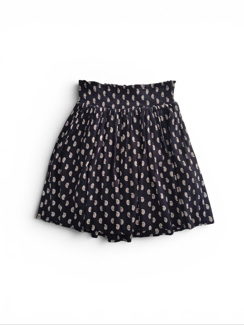 Old Navy Smocked-Waist Mini Skirt Blue/Cream Womens Size XS
